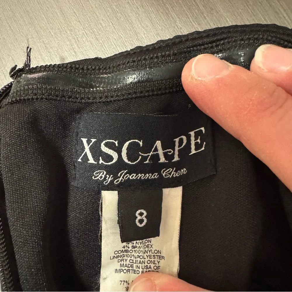 Xscape by Joanna Chen Black Strapless Cocktail Dress | Size 8